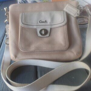 Coach Cream Leather Crossbody Purse